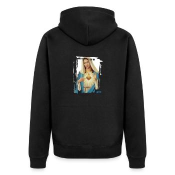 Holly Mary Maria Madonna Mariana Vierge Marie - Veste à capuche bio Premium Unisexe - noir - Dos - Nico (187cm)