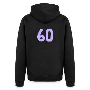 60. 60 ANS. 60e ANNIVERSAIRE. ANNIVERSAIRE 60 ANS. - Veste à capuche bio Premium Unisexe - noir - Dos - Nico (187cm)