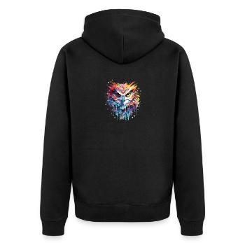 hibou oiseau animal nature liberté faune merveille - Veste à capuche bio Premium Unisexe - noir - Dos - Nico (187cm)