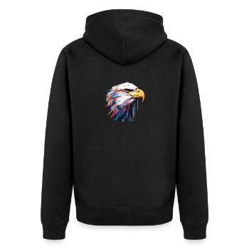 Aigle, Oiseau, Animal, Nature, Liberté, Faune, Merveille - Veste à capuche bio Premium Unisexe - noir - Dos - Nico (187cm)