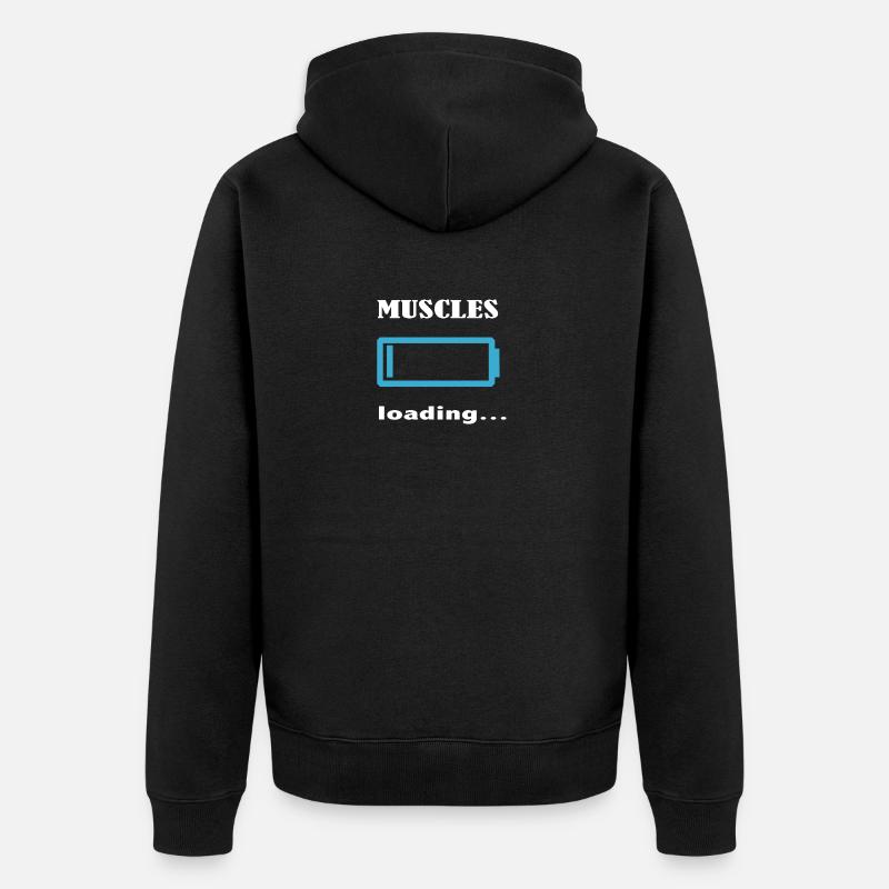 muscles loading... - Unisex Premium Bio Zip Hoodie - Schwarz