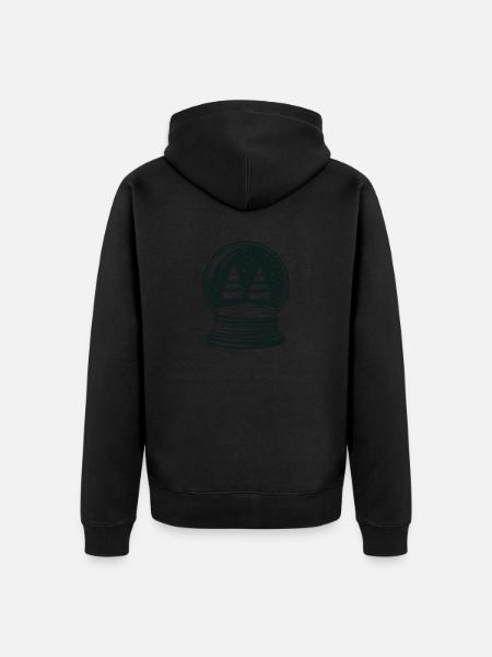 Snow Globe Winter Landscape - Unisex Premium Organic Zip Hoodie - black