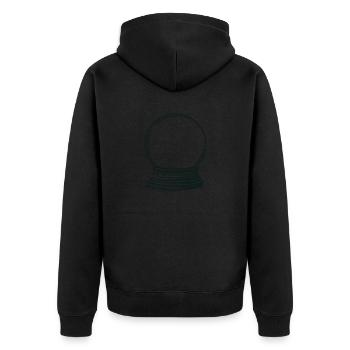 Schneekugel leer - Unisex Premium Bio Zip Hoodie - Schwarz - Hinten - Nico (187cm)
