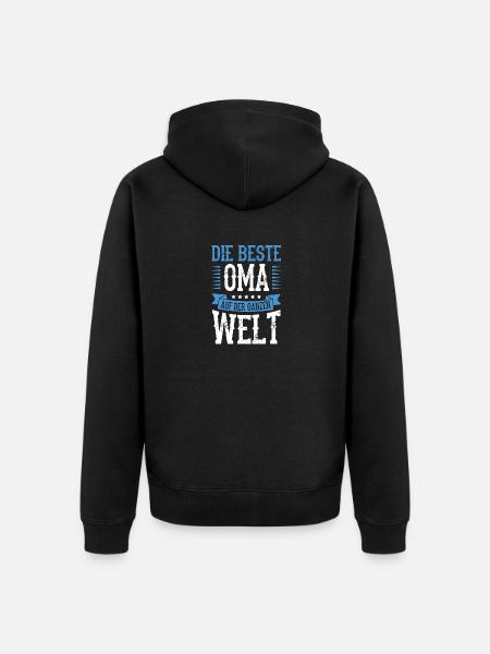Beste Oma der Welt - Unisex Premium Bio Zip Hoodie - Schwarz