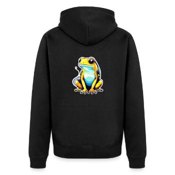 Poison Dart Frog Frog Drawing - Unisex Premium Organic Zip Hoodie - black - Back - Nico (187cm)