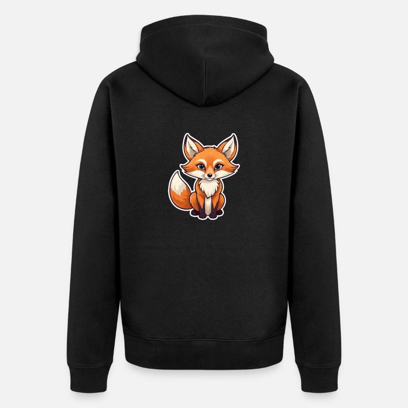 Fuchs Illustration - Unisex Premium Bio Zip Hoodie - Schwarz