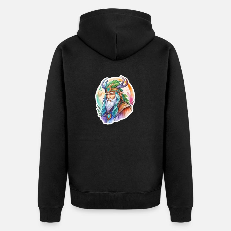 Aquarelles de druide - Veste à capuche bio Premium Unisexe - noir