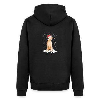 Père Noël Chapeau Labrador Retriever Chien - Veste à capuche bio Premium Unisexe - noir - Dos - Nico (187cm)