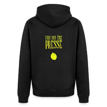 faut pas être pressé comme un citron - Veste à capuche bio Premium Unisexe - noir - Dos - Nico (187cm)