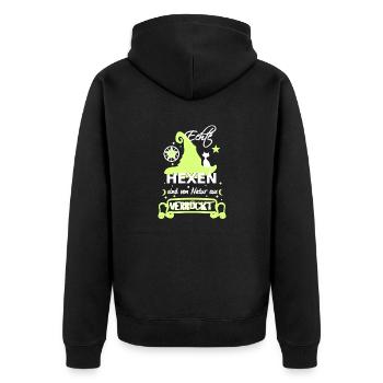 Hexen Hexerei Hexenhut Hexenspruch für Verrückte - Unisex Premium Bio Zip Hoodie - Schwarz - Hinten - Nico (187cm)