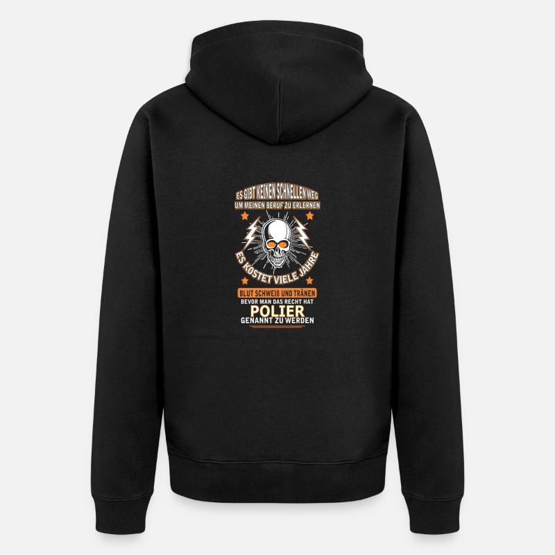 POLIER - Unisex Premium Bio Zip Hoodie - Schwarz