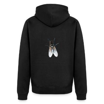 fliege - Unisex Premium Bio Zip Hoodie - Schwarz - Hinten - Nico (187cm)