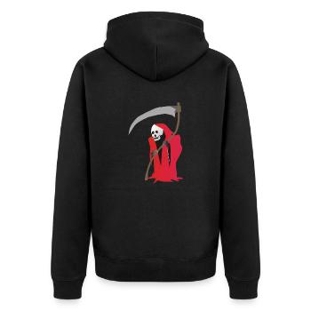 The Grim Reaper - Unisex Premium Organic Zip Hoodie - black - Back - Nico (187cm)