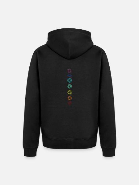 Seven chakras - Unisex Premium Organic Zip Hoodie - black