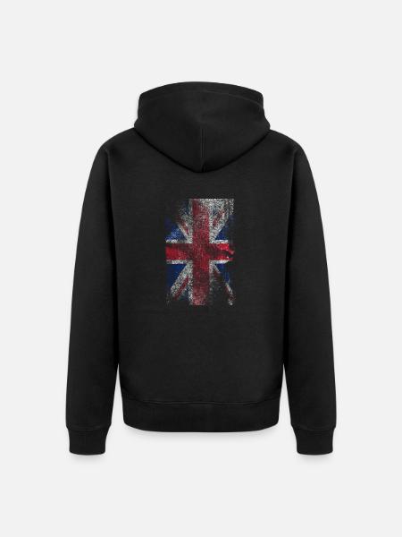 union jack - used look - Unisex Premium Organic Zip Hoodie - black