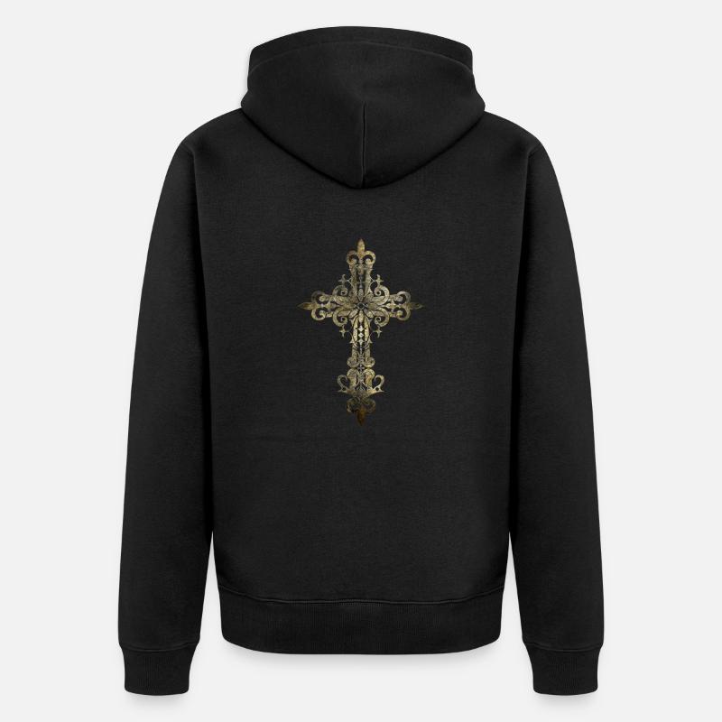 Lily croix - Veste à capuche bio Premium Unisexe - noir