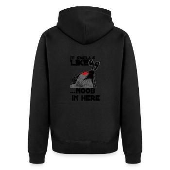 Noob Gaming Gamer Pro - Unisex Premium Organic Zip Hoodie - black - Back - Nico (187cm)