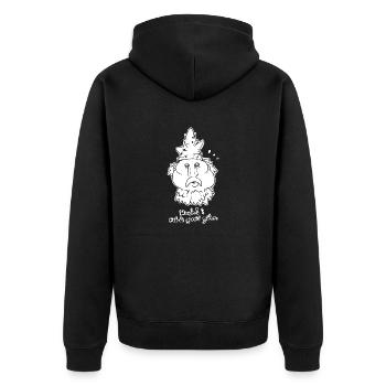 Erschrockener Kaktuskopf - Unisex Premium Bio Zip Hoodie - Schwarz - Hinten - Nico (187cm)