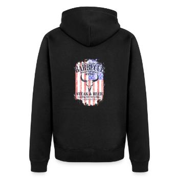 Barbecue - BBQ - USA Buffalo - Veste à capuche bio Premium Unisexe - noir - Dos - Nico (187cm)