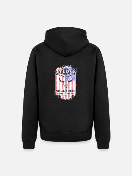 Barbecue - BBQ - USA Buffalo - Unisex Premium Organic Zip Hoodie - black