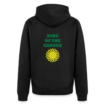 Garden - Gardener - Gardening - Green - Nature - Unisex Premium Bio Zip Hoodie - Schwarz - Hinten - Nico (187cm)