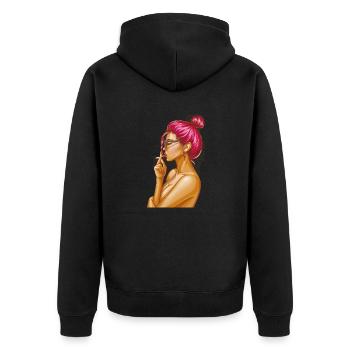 Hot Girl Smoking - Veste à capuche bio Premium Unisexe - noir - Dos - Nico (187cm)
