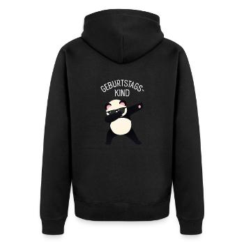 Geburtstagskind - Dabbing Panda Dab - Geschenk - Unisex Premium Bio Zip Hoodie - Schwarz - Hinten - Nico (187cm)