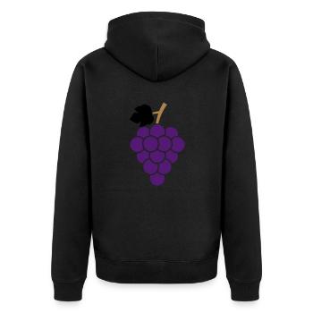 Trauben - Unisex Premium Bio Zip Hoodie - Schwarz - Hinten - Nico (187cm)