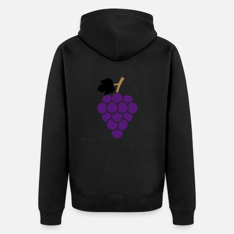Trauben - Unisex Premium Bio Zip Hoodie - Schwarz