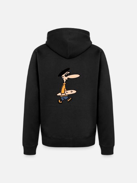 Frenchman buys baguette - Unisex Premium Organic Zip Hoodie - black