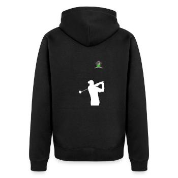 Golf Golfer - Unisex Premium Organic Zip Hoodie - black - Back - Nico (187cm)