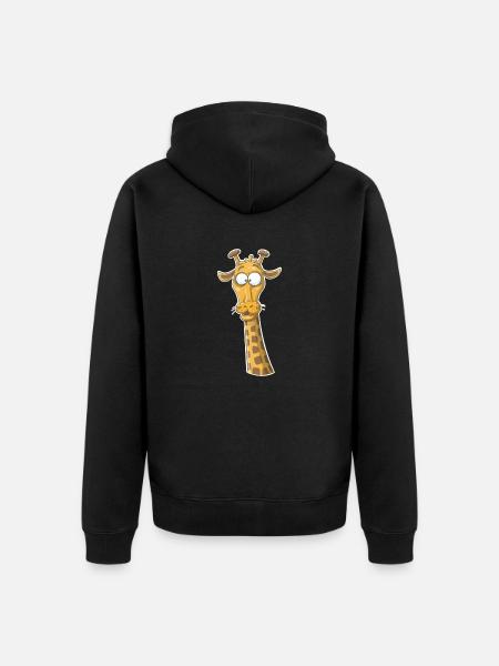 Funny giraffe - Unisex Premium Organic Zip Hoodie - black