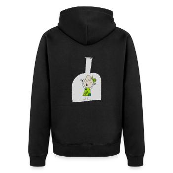 Boy in bottle - Unisex Premium Organic Zip Hoodie - black - Back - Nico (187cm)