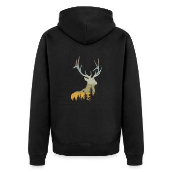 Cerf - Veste à capuche bio Premium Unisexe - noir - Dos - Nico (187cm)
