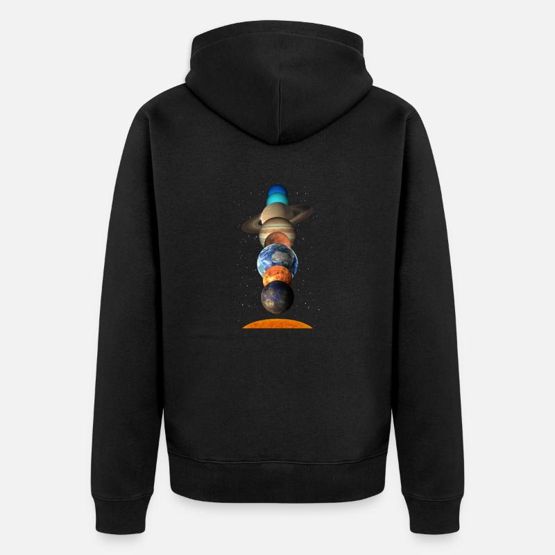 Système solaire - Veste à capuche bio Premium Unisexe - noir