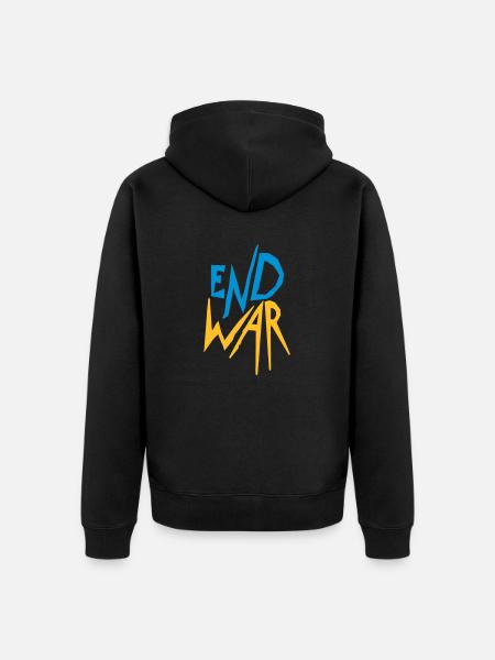 Ukraine End War - Unisex Premium Organic Zip Hoodie - black