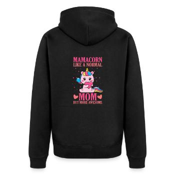 Mamacorn Like a Normal Mom but more Awesome - Unisex Premium Bio Zip Hoodie - Schwarz - Hinten - Nico (187cm)