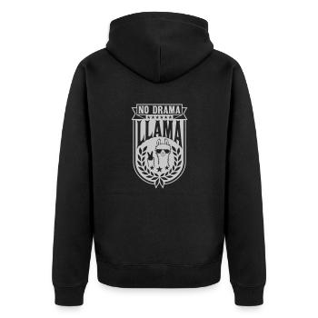 Drôle pas de drame Lama - Veste à capuche bio Premium Unisexe - noir - Dos - Nico (187cm)