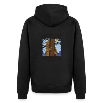 Come Hiking They Said. It will Be Fun They Said - Unisex Premium Bio Zip Hoodie - Schwarz - Hinten - Nico (187cm)