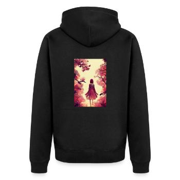 Manga Girl - Veste à capuche bio Premium Unisexe - noir - Dos - Nico (187cm)