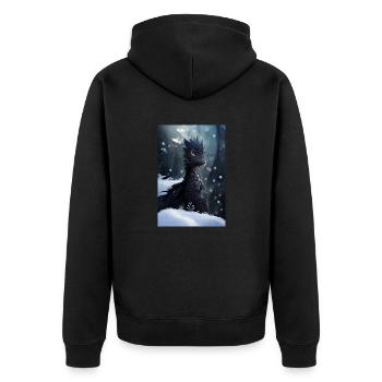 Young black dragon - Unisex Premium Organic Zip Hoodie - black - Back - Nico (187cm)