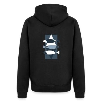 Poissons - Veste à capuche bio Premium Unisexe - noir - Dos - Nico (187cm)