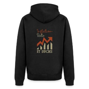 Inflation annoys frustration Provocation Statement - Unisex Premium Organic Zip Hoodie - black - Back - Nico (187cm)