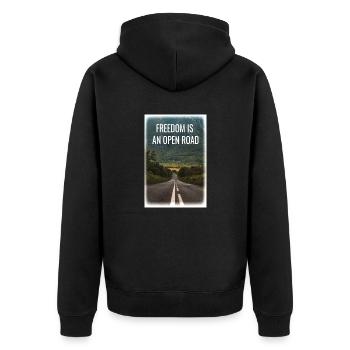 Liberté - Veste à capuche bio Premium Unisexe - noir - Dos - Nico (187cm)