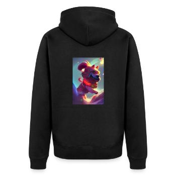 Chien dans l'espace - Veste à capuche bio Premium Unisexe - noir - Dos - Nico (187cm)