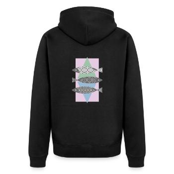 Des poissons - Veste à capuche bio Premium Unisexe - noir - Dos - Nico (187cm)