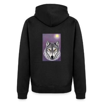 Loup sous la Lune - Veste à capuche bio Premium Unisexe - noir - Dos - Nico (187cm)