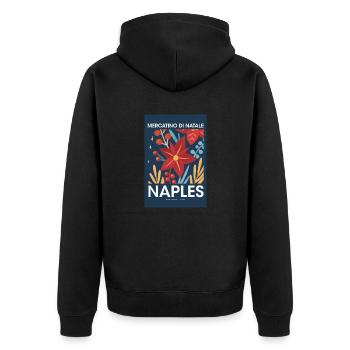 Weihnachtsmarkt Naples Poster Italy 1960 - Unisex Premium Bio Zip Hoodie - Schwarz - Hinten - Nico (187cm)