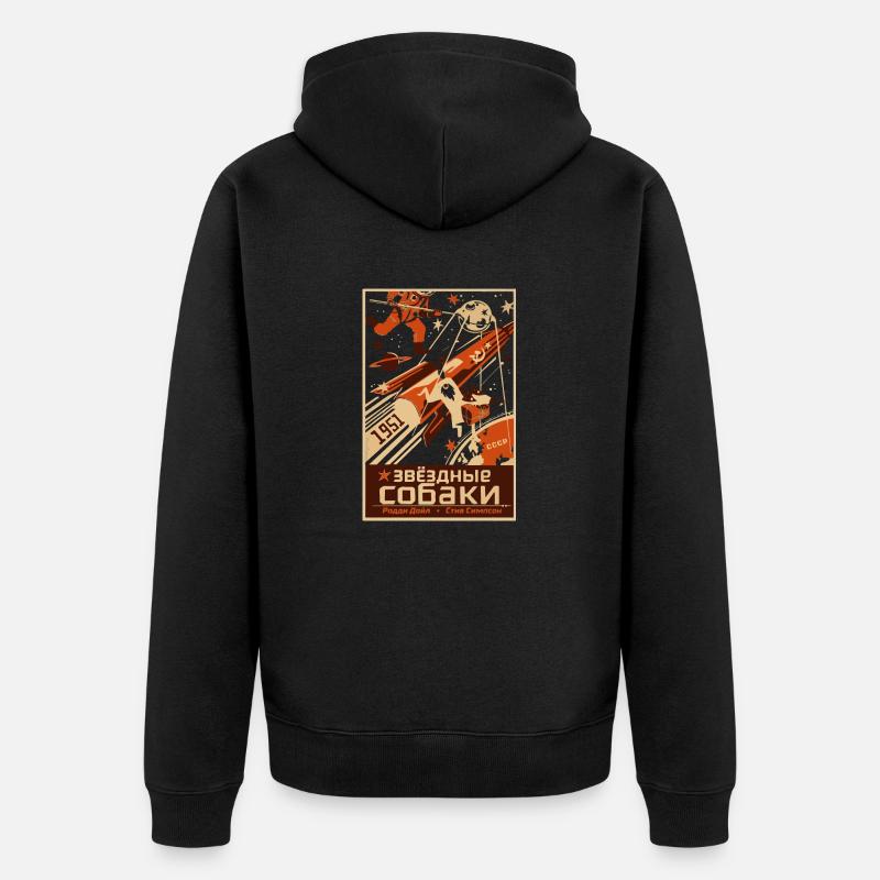 Affiche spatiale rétro russe - Veste à capuche bio Premium Unisexe - noir