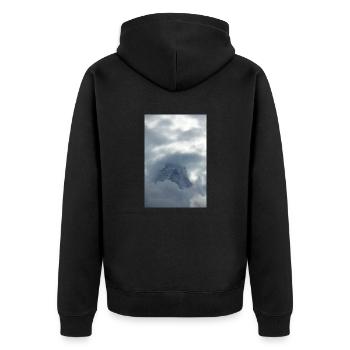 Matterhorn - Unisex Premium Organic Zip Hoodie - black - Back - Nico (187cm)